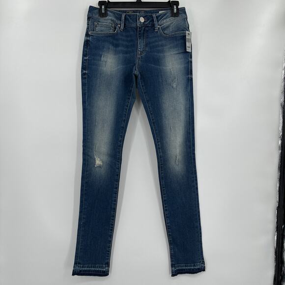Mavi Jeans Adriana Mid-Rise Super Skinny Distressed Jeans Size 27 NWT - Picture 1 of 6